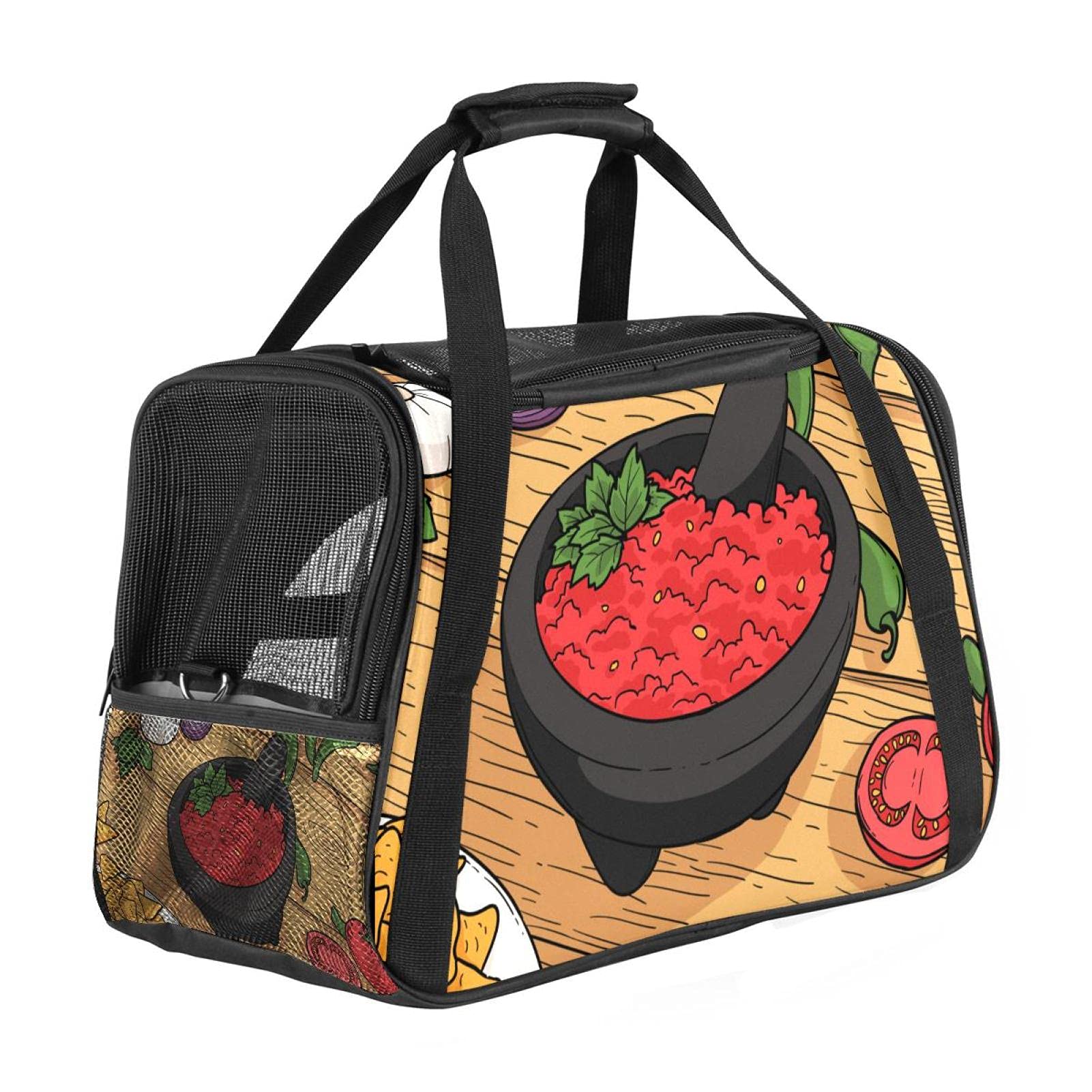 Sac transport chat homologué avion avec accessoires oignon et poivre