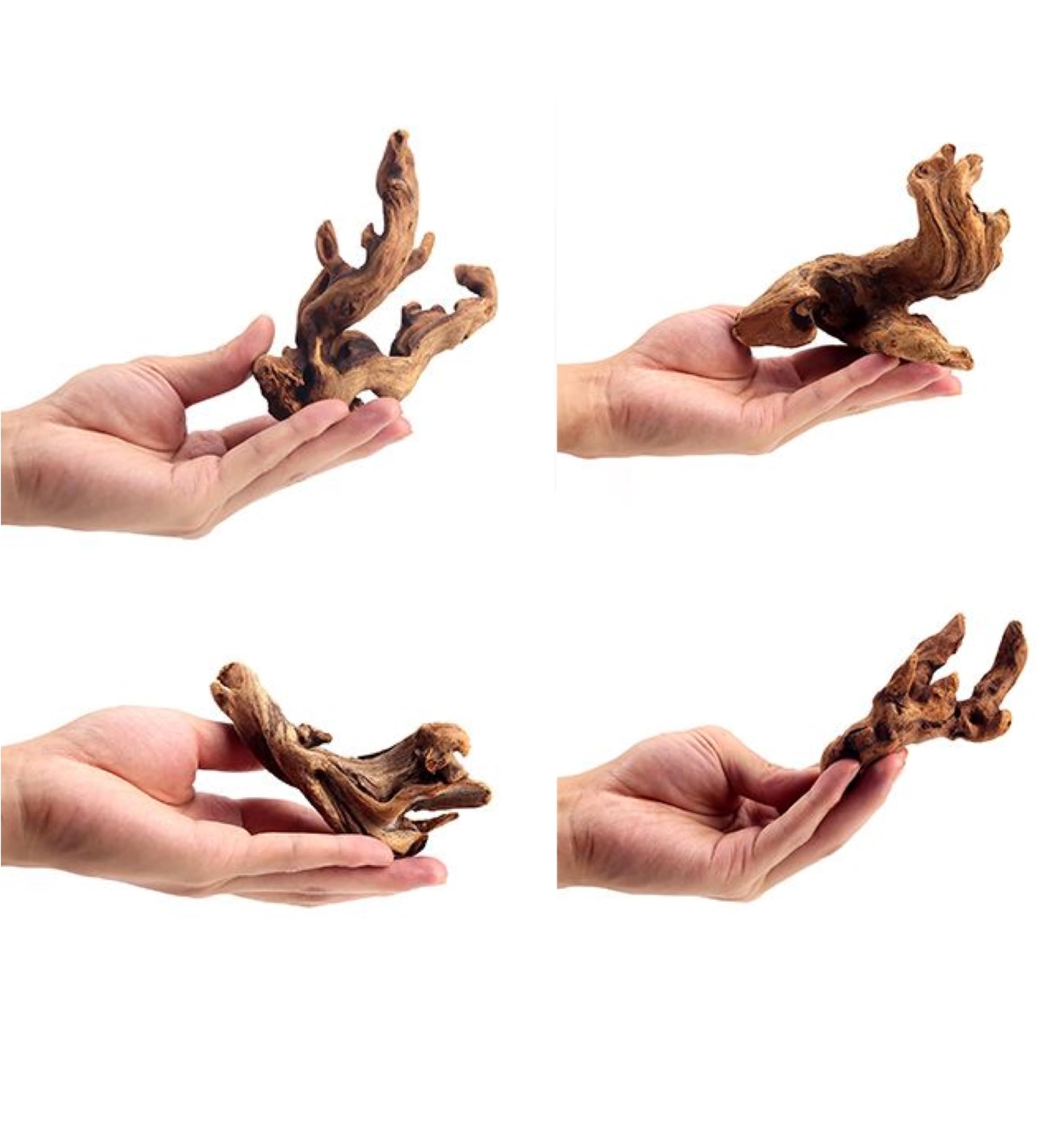 YZHZOM 4 Pieces Small Natural Driftwood Aquarium Fish Tank 3-6 Inch Carefully Selected Natural Aquarium Decor Driftwood for Reptile Tanks Reptile Tanks Wood Decor - Image 2