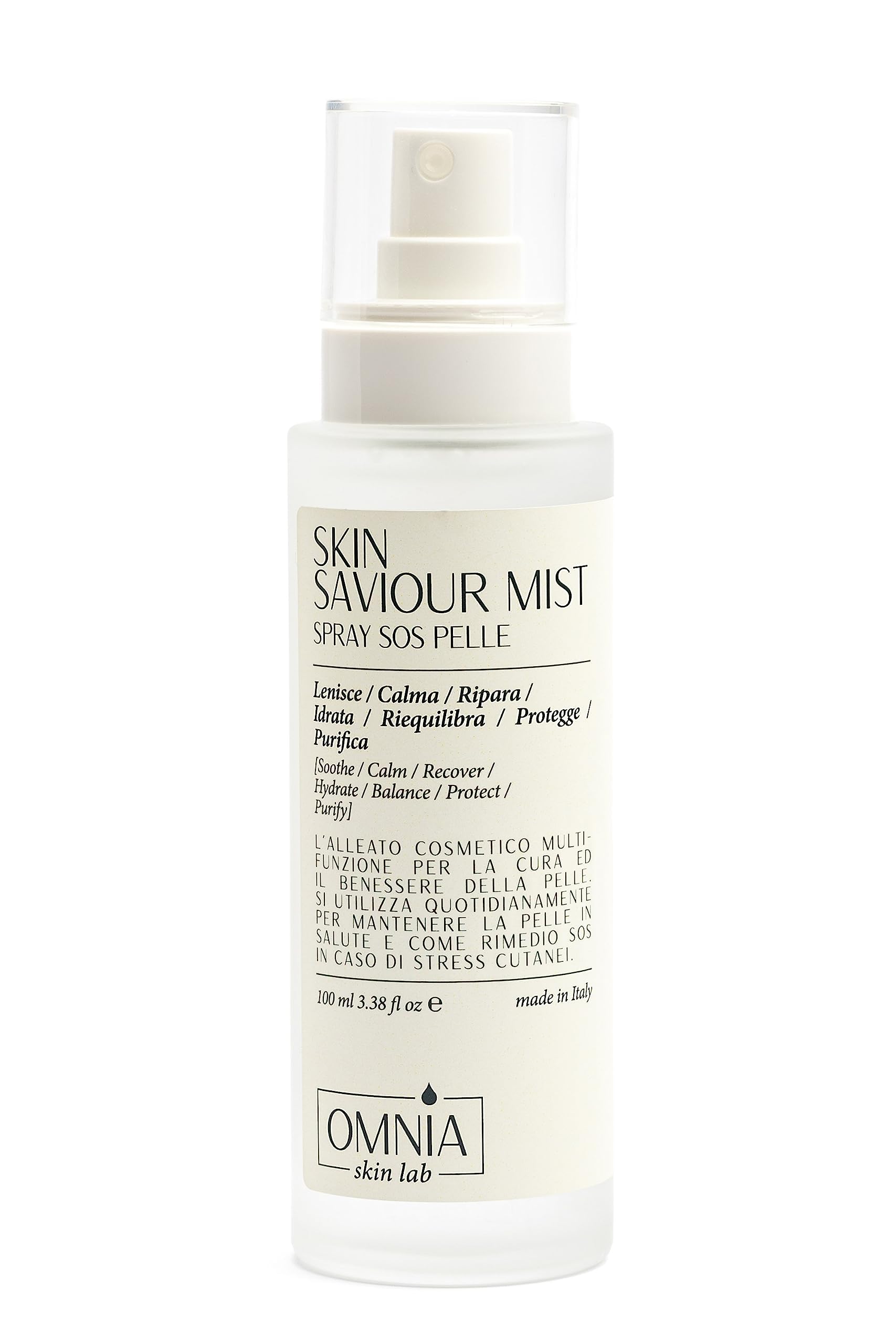 OMNIA Skin Saviour Mist Viso e Corpo Multiuso 7 in 1 Naturale con Acido Ipocloroso Spray Viso Lenitivo, Calmante, Riparatore, Idratante, Riequilibrante, Protettivo, Purificante, Anti acne