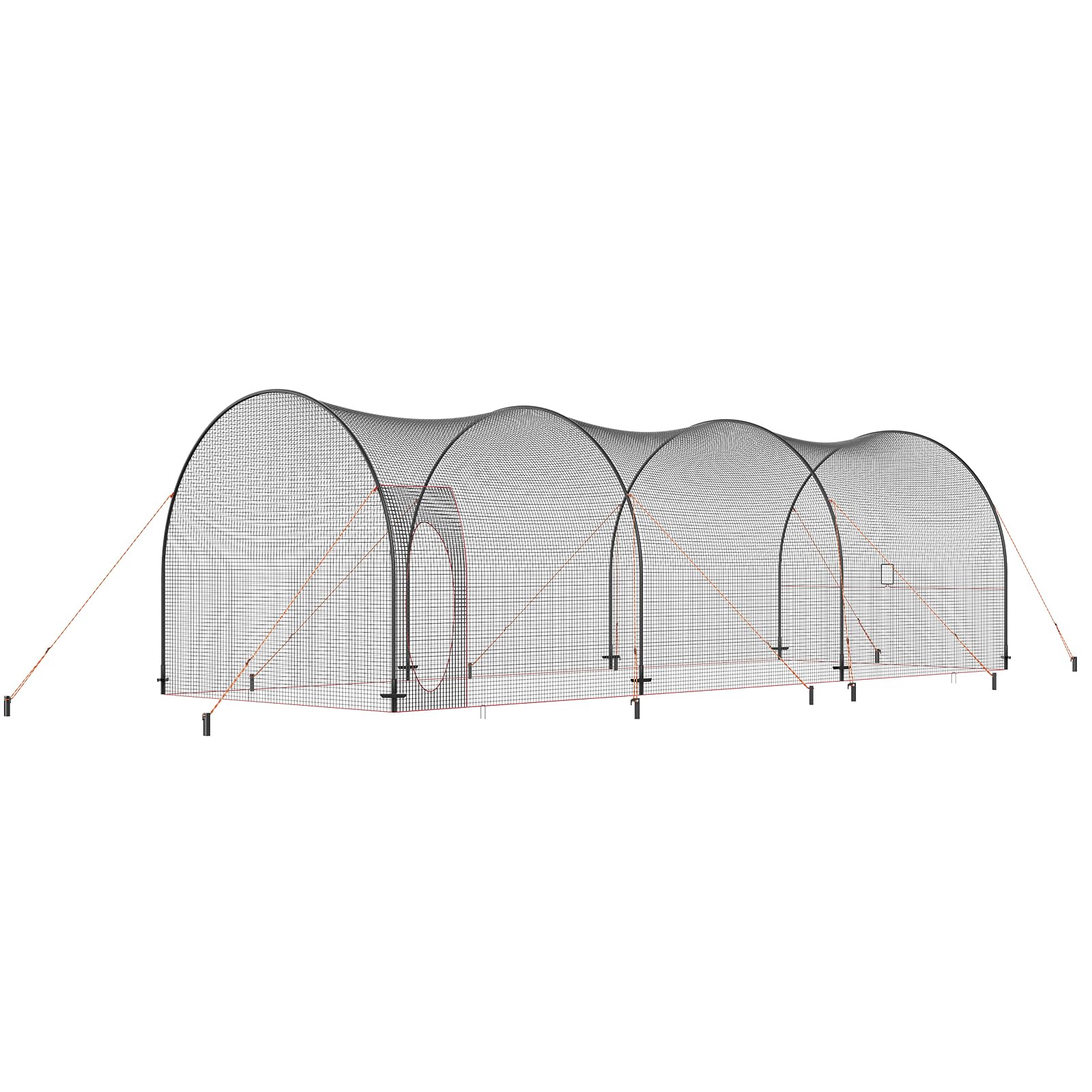 VEVOR Baseball-Schlagkäfig-Netz mit Rahmen und Netz 12 x 3,6 x 3,6 m, Baseballkäfig-Netz zum Schlagen und Aufstellen, Baseballnetz, Schlagkäfig für Jugendliche oder Erwachsene Schwarz Hinterhof