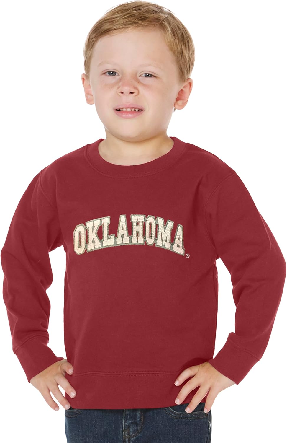 Little King NCAA Toddler Boys and Girls Crewneck Sweatshirt with Tackle Twill Letters-Team Colors 2T 3T 4T YXS/6