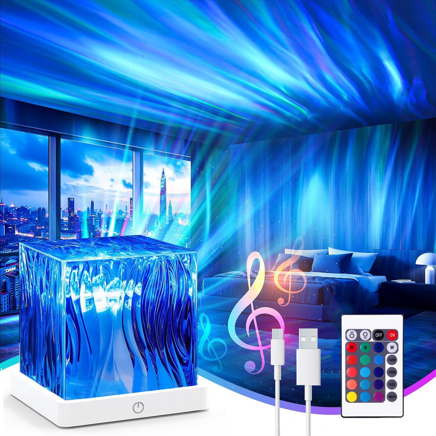 Amazon.com: Northern Lights Projector, 16 Colors Rechargeable