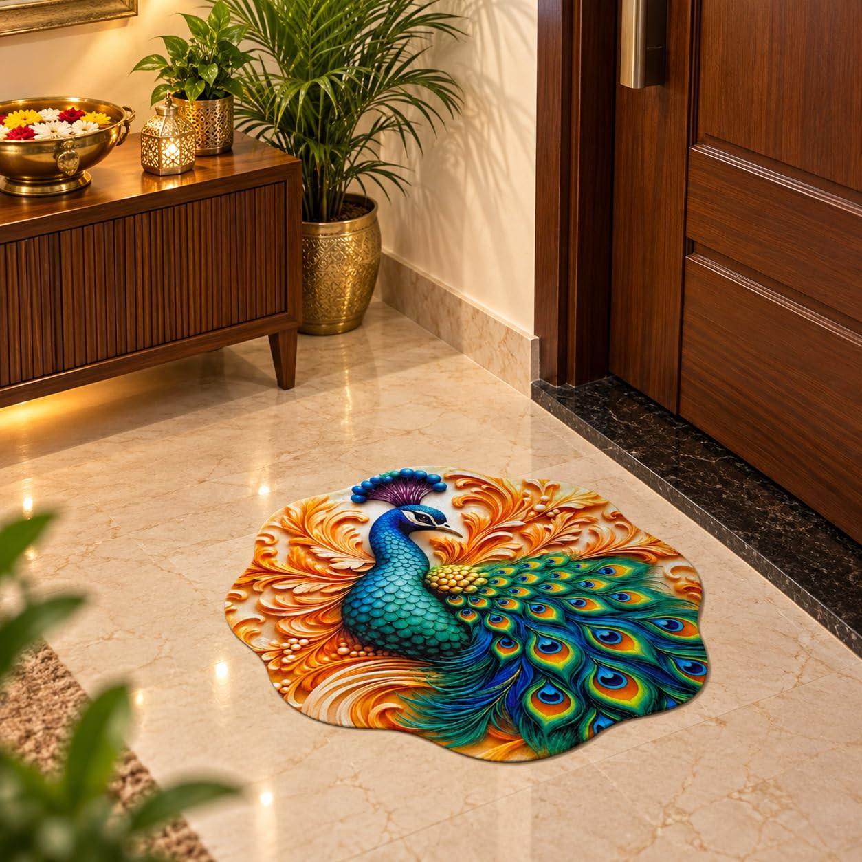 Mandala Floor Mat - Floral Lotus Design FREE SHIPPING -4