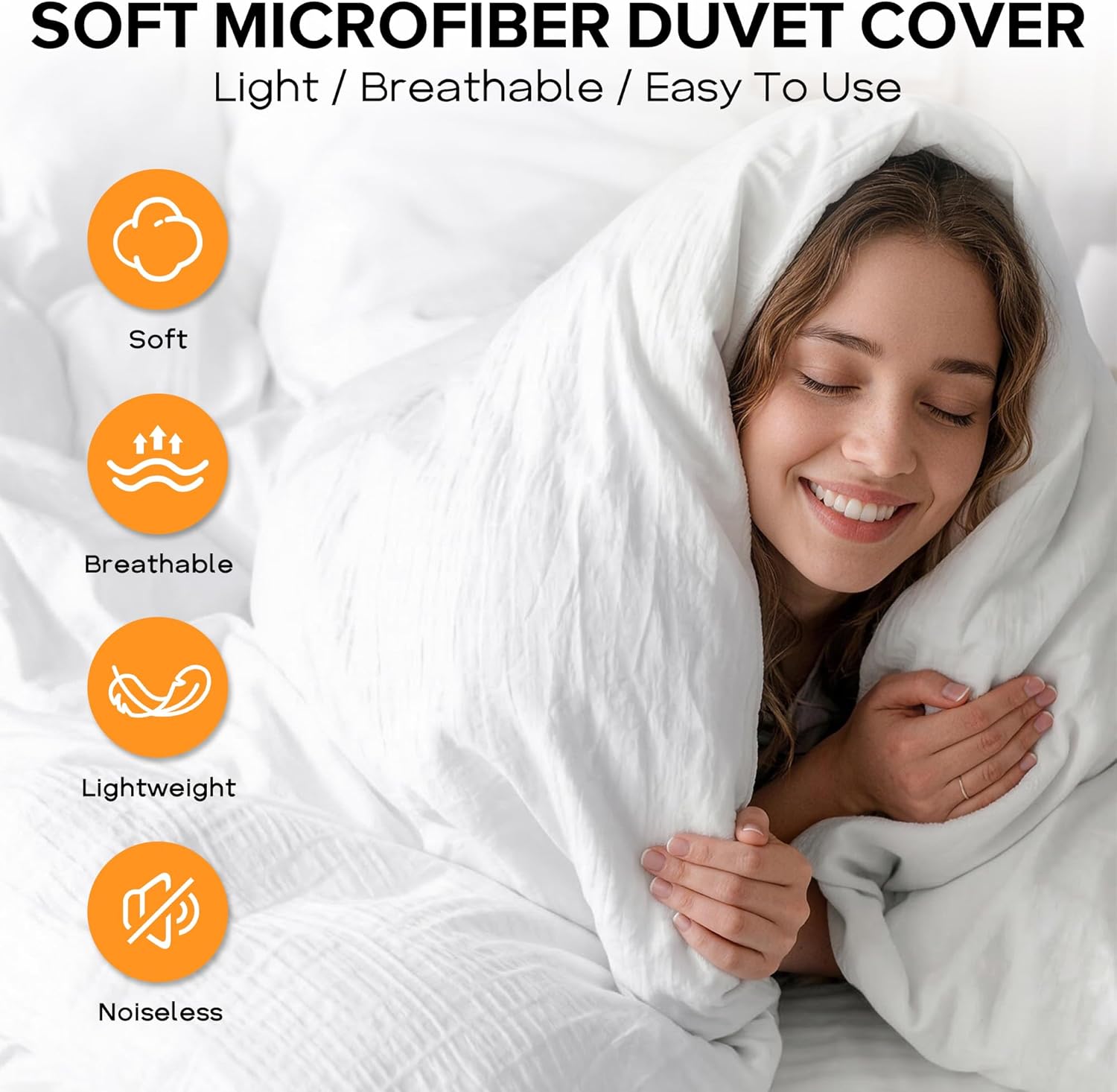 Cozyide White King Size, 3 Pieces Bedding, Soft Breathable Seersucker Duvet Cover Set with Zipper Closure and Corner Ties (1 Duvet Cover 104"x90" + 2 Pillow Shams 20"x36")