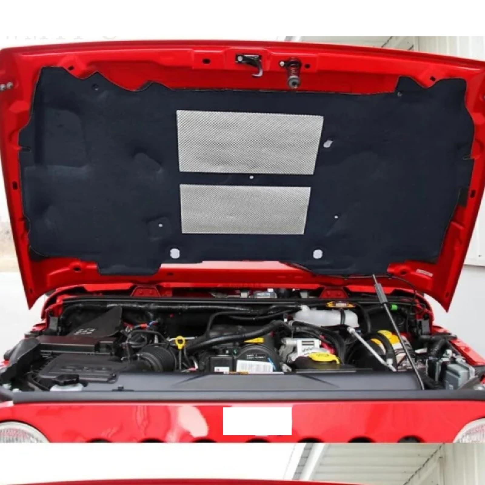 Isolamento Termico E Acustico Per Cofano Jeep Wrangler JK 2007-2018 – Cotone Fonoassorbente Nero, Tagliabile E Facile Da Installare