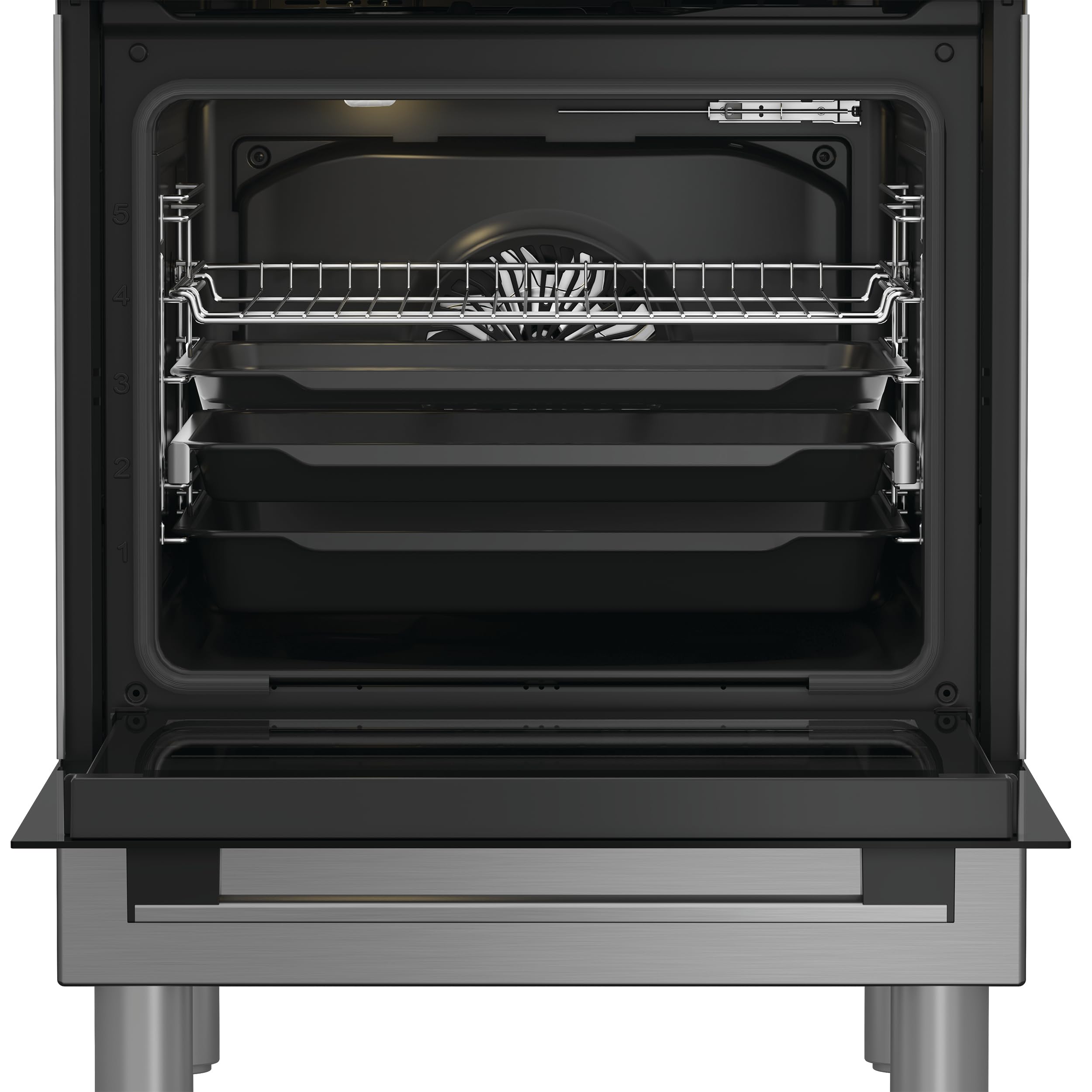 Hotpoint Ariston H6I8LMSAX – Cucina a libera installazione 60x60 cm con forno multifunzione ventilato da 72L, piano a induzione, classe A, Diamond Clean, Air Fry, Active Multiflow – Acciaio Inox