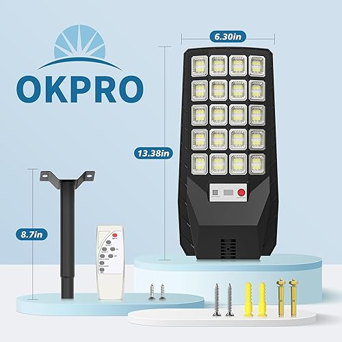 Miniatura 9 de Luces solares impermeables para exteriores, luces solares de 320 para exteriores IP66, 6500K del atardecer al amanecer, sensor de movimiento con