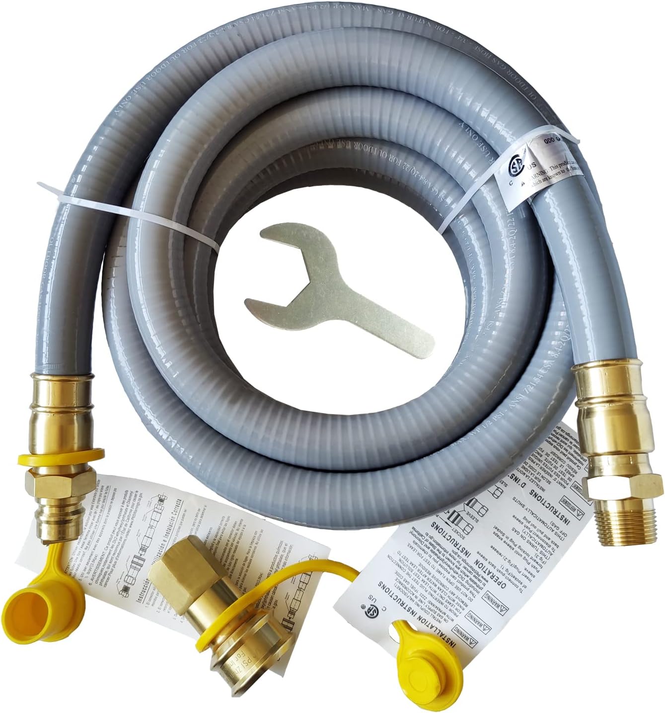 GRILLJOB 15FT 3/4" ID Natural Gas Hose with 3/4 Quick Connect for