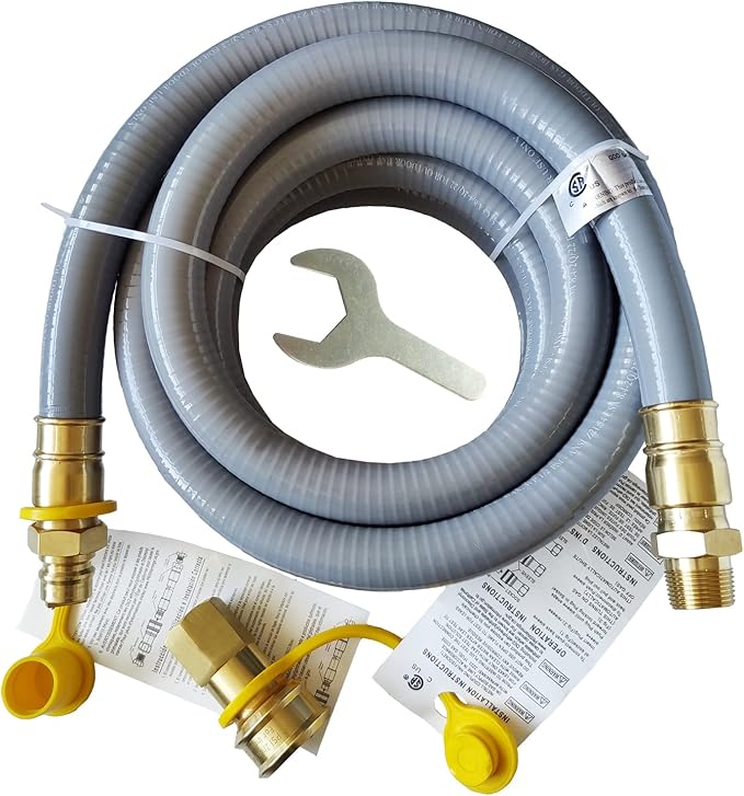 GRILLJOB 15FT 3/4" ID Natural Gas Hose with 3/4 Quick