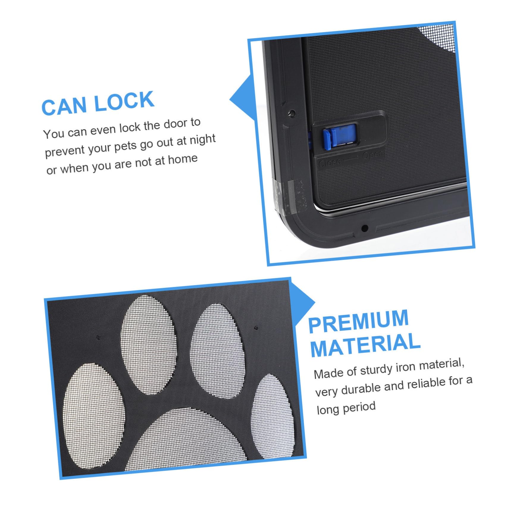 ibasenice 1 Ensemble Porte Moustiquaire pour Animaux Intelligente Chatière avec Verrouillage Automatique pour Petits Chiens et Dimensions Accessoire Pratique pour Intérieur et Extérieur