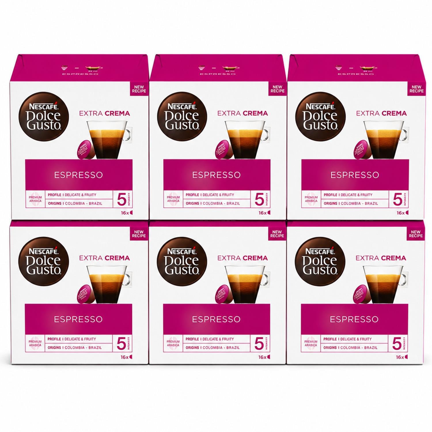 Nescafé Dolce Gusto Espresso Caffè, 6 Confezioni da 16 Capsule, 96 capsule