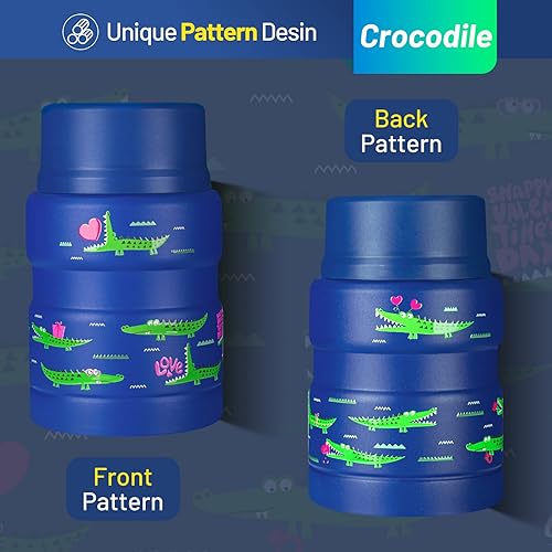 Miniatura 2 de Charcy Termo infantil de 17 onzas para comida caliente, termo de sopa con cuchara plegable, tarro de comida aislado para alimentos calientes y