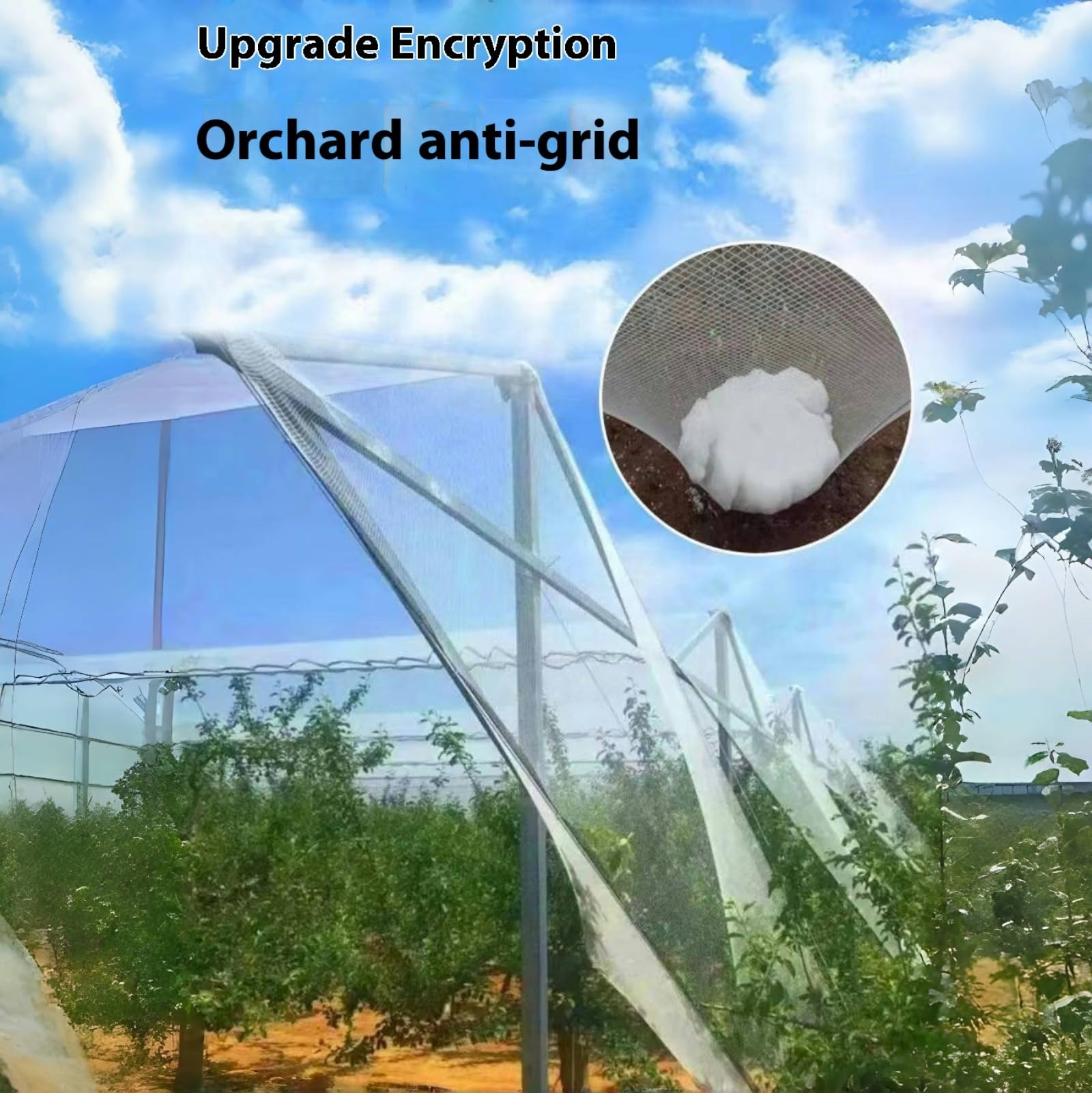 Red antigranizo para plantas, jardines y árboles, 5 mm de grosor, reutilizable y cortable, protección perfecta para frutas y verduras, ideal para invernaderos y huertos