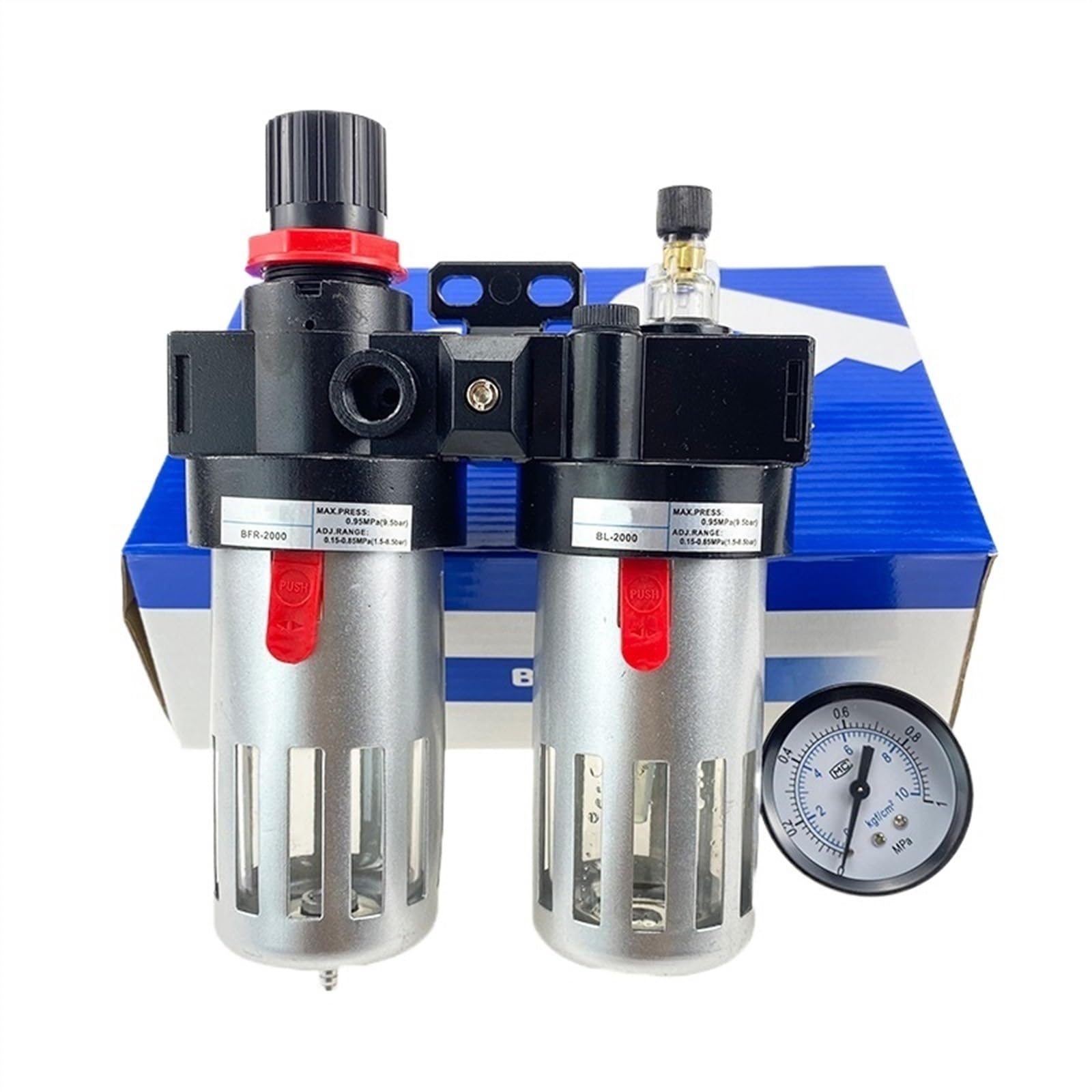Filtro separador de agua y aceite BFC2000 metálico para regular el aire de tu compresor
