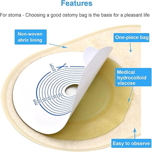 Miniatura 2 de YEYSXSY Suministros de colostomía para colostomía, 10 bolsas de colostomía, bolsas drenables de una pieza con lazo giratorio para el cuidado del