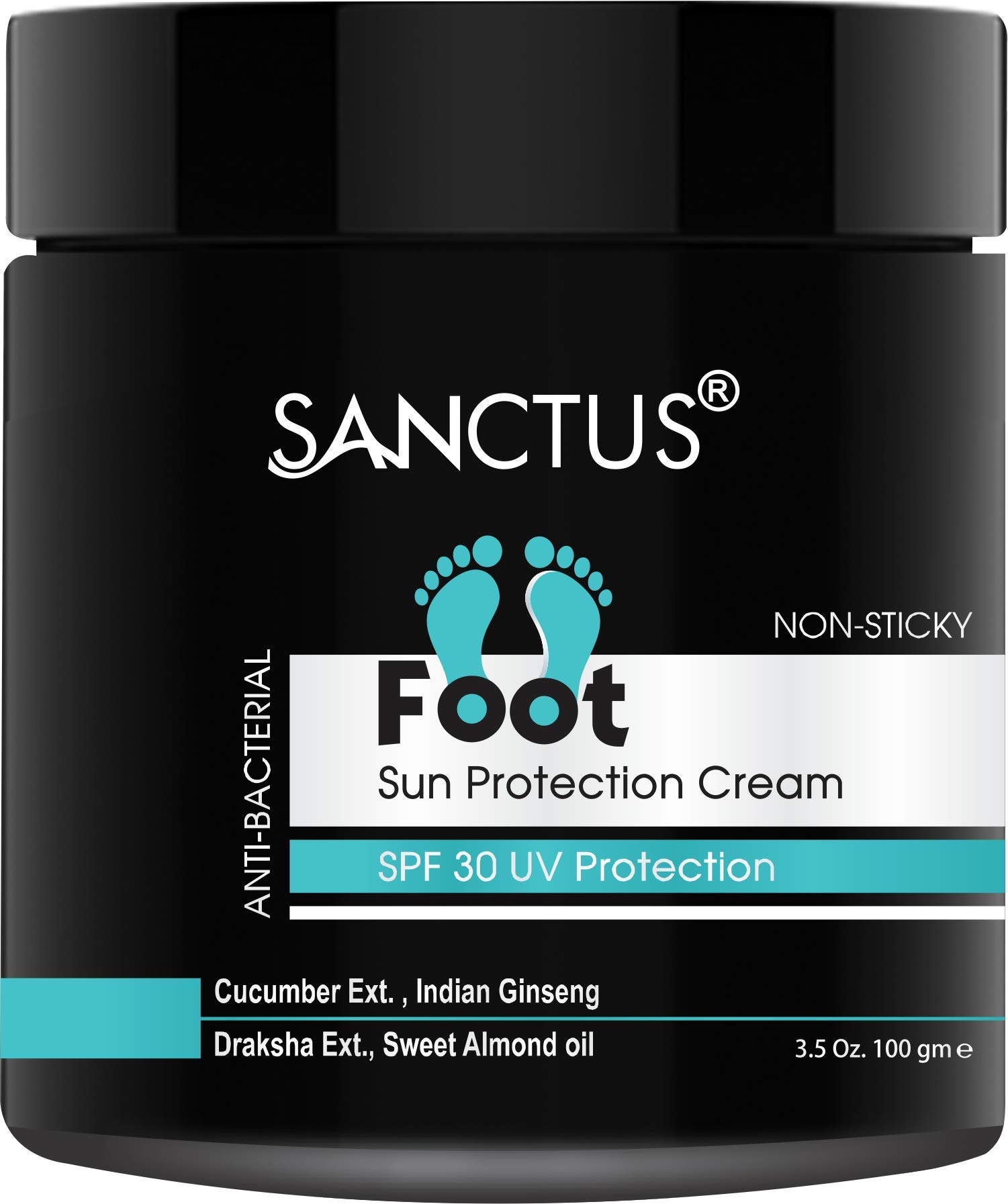 Foot Cream For Sun Protection With SPF 30 - For Skin TAN Control & Odor Control (Non Sticky Formula)