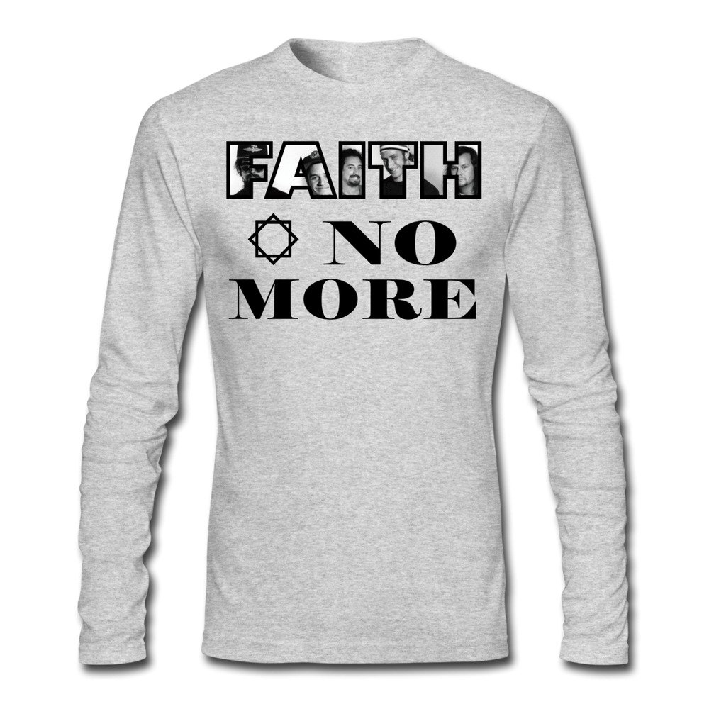 AJLNA Men's Faith No More Long Sleeve T-Shirt White