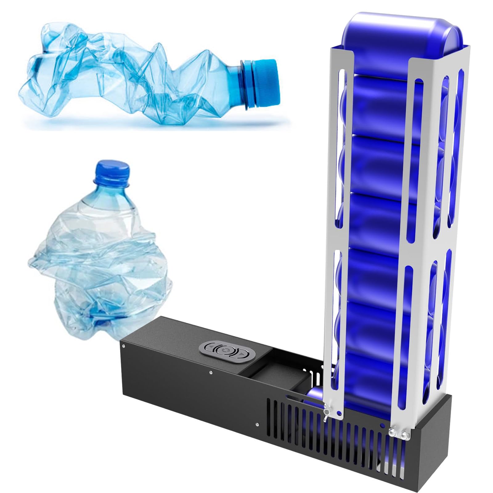 vnmudzeo Aluminum Can Electric Crushers 6-16 oz,Adjusted Bracket Automatic Plastic Water Bottle Flattening Machine Double Modes,for Recycling Aluminum Cola, Beer Cans