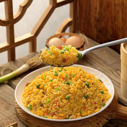 Miniatura 8 de AYFDISHS - Paquete de 12 cucharas de sopa 81 pulgadas con mango de cocción cucharas coreanas redondas con borde liso para sopa arroz y ensalada