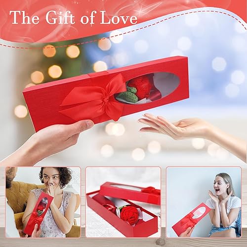 Miniatura 10 de Regalos para el día de San Valentín, rosas hechas a mano, flores tejidas a mano, decoración del hogar, regalos de cumpleaños para mujeres, esposa,