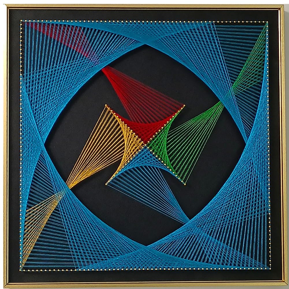 MYBSXKEOZ 3D String Art Kit String Kunst Geschenke Bastelset String Kunst Bastelset Für Erwachsene Design Fadengrafik Mit Nagel & Faden Für Anfänger, Kinder(O3,Complete set of materials)
