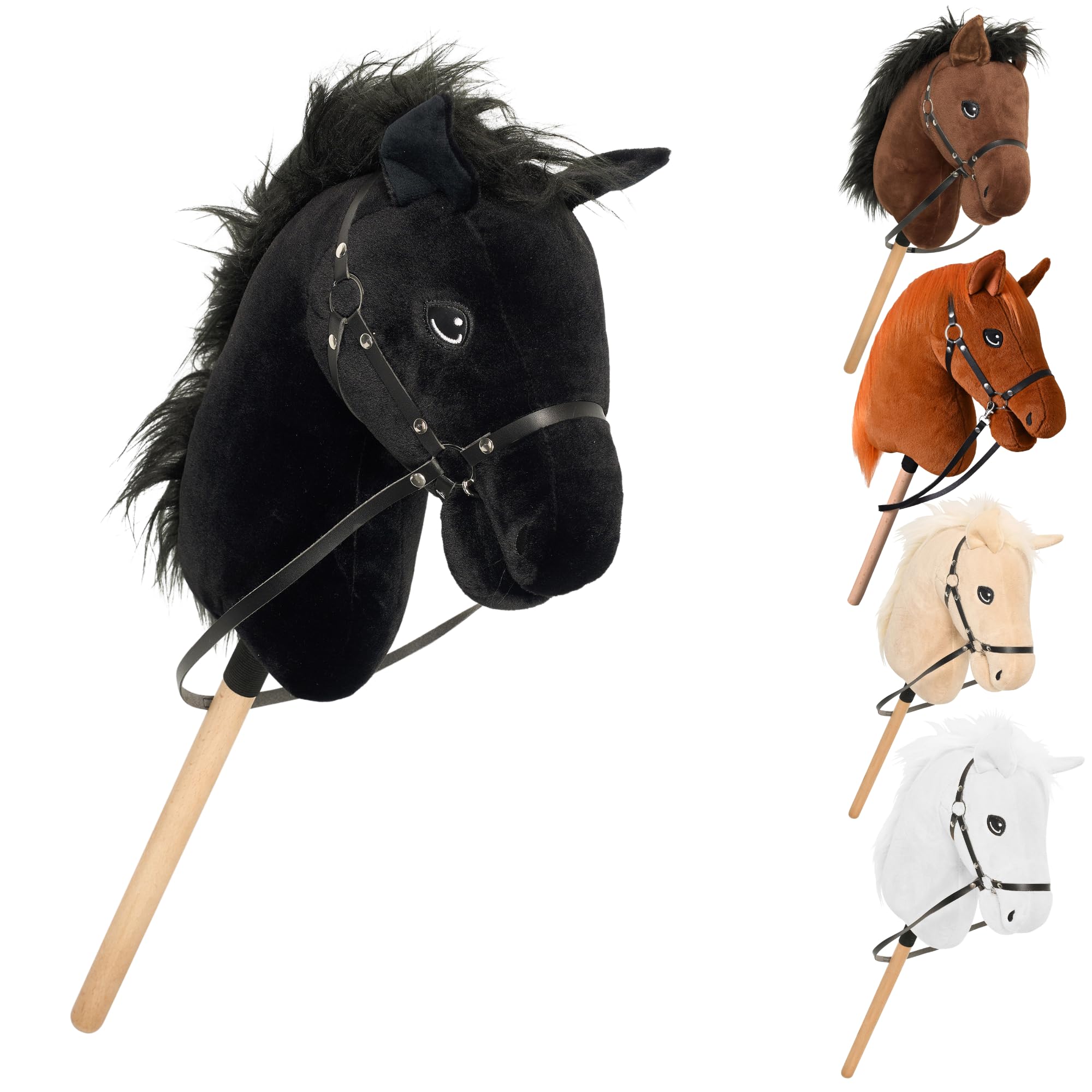 Imperial Riding KL10125004 Hobby Horse „IRH Free Spirit“ Steckenpferd mit Zaumzeug & Zügeln, Stockpferd für Hobby Horsing, Schwarz