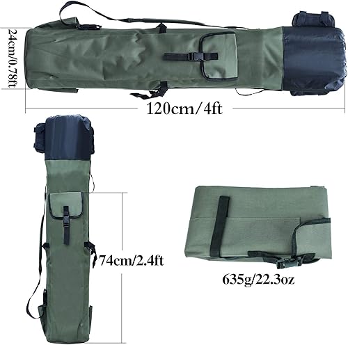 Vista 10 de Sougayilang Estuche organizador para caña de pescar, bolsa de almacenamiento para caña de pescar y organizador de carrete para viajes, regalo
