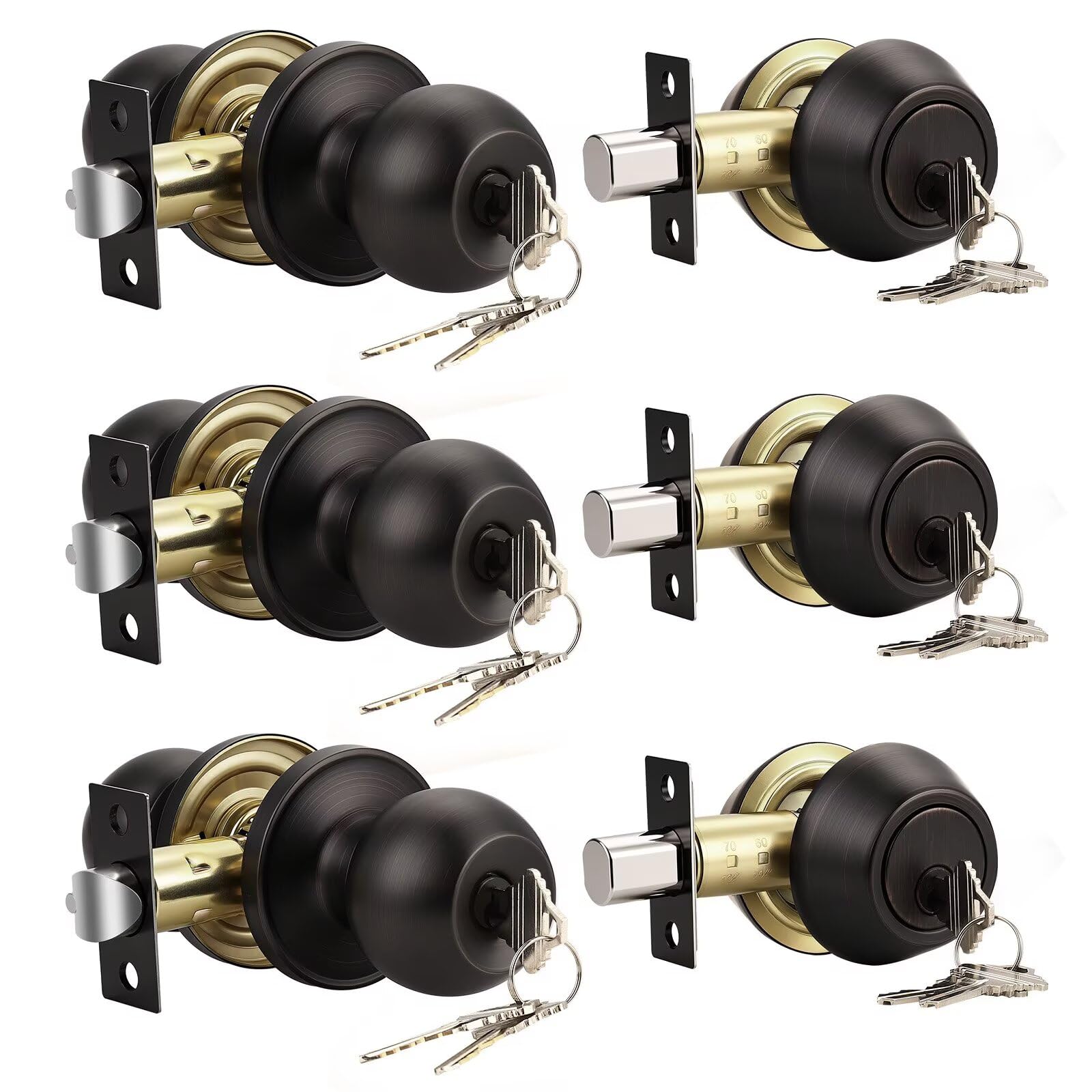 Stainless Steel Door Knobs - Keyed Alike Locks -11