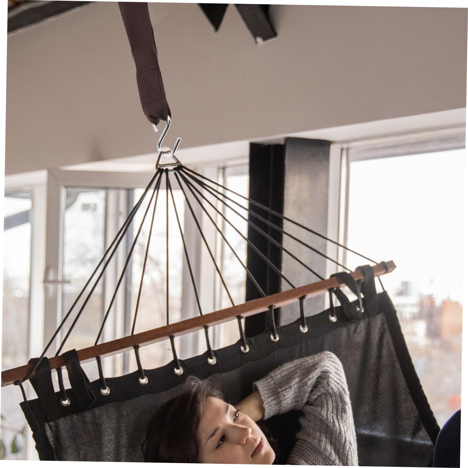 TOYANDONA 2 Ensembles Sangles De Suspension pour Hamac Lot de Sangles Nylon avec S Hooks pour Balançoires Et Activités Extérieures Compatible avec Tous Arbres Et Structures 4 Pièces * 2