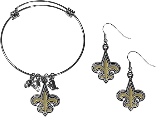 Miniatura 7 de Siskiyou Sports NFL - Juego de aretes colgantes y pulseras con dijes para mujer