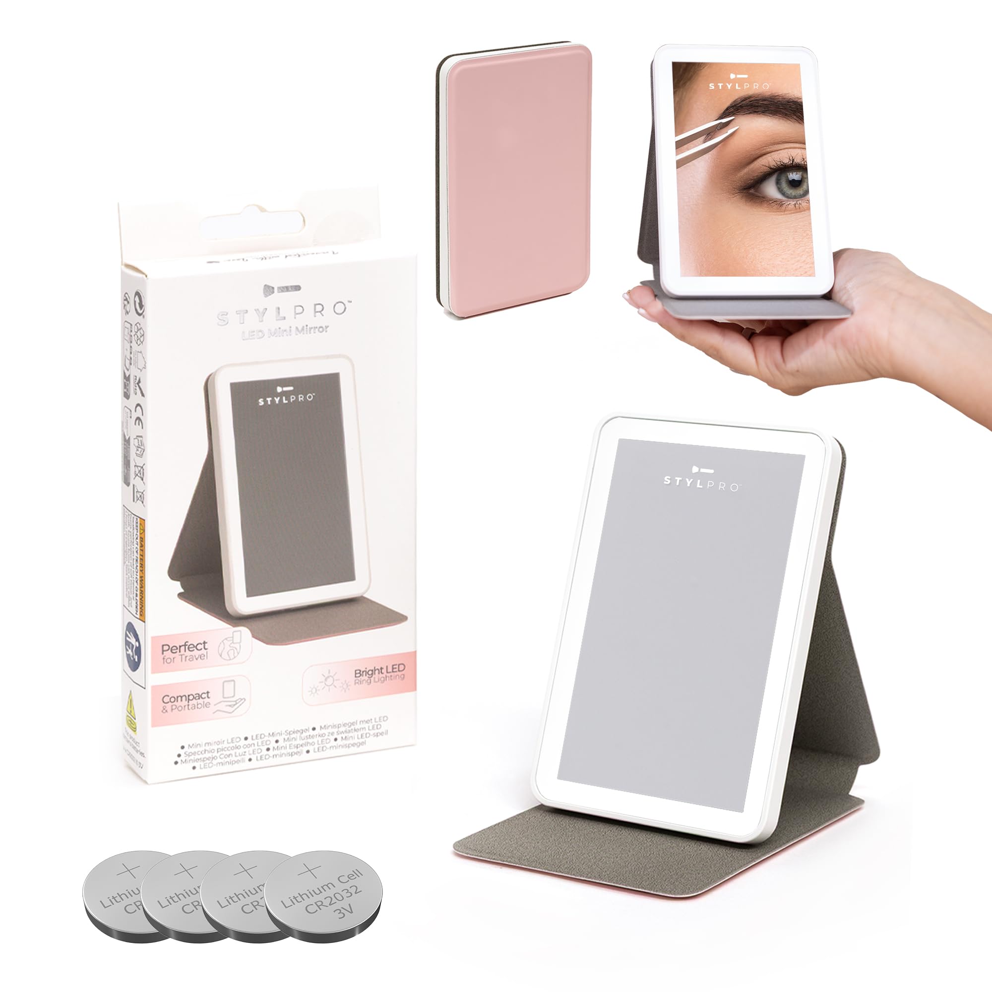 Debenhams LED Mini Mirror in Pink