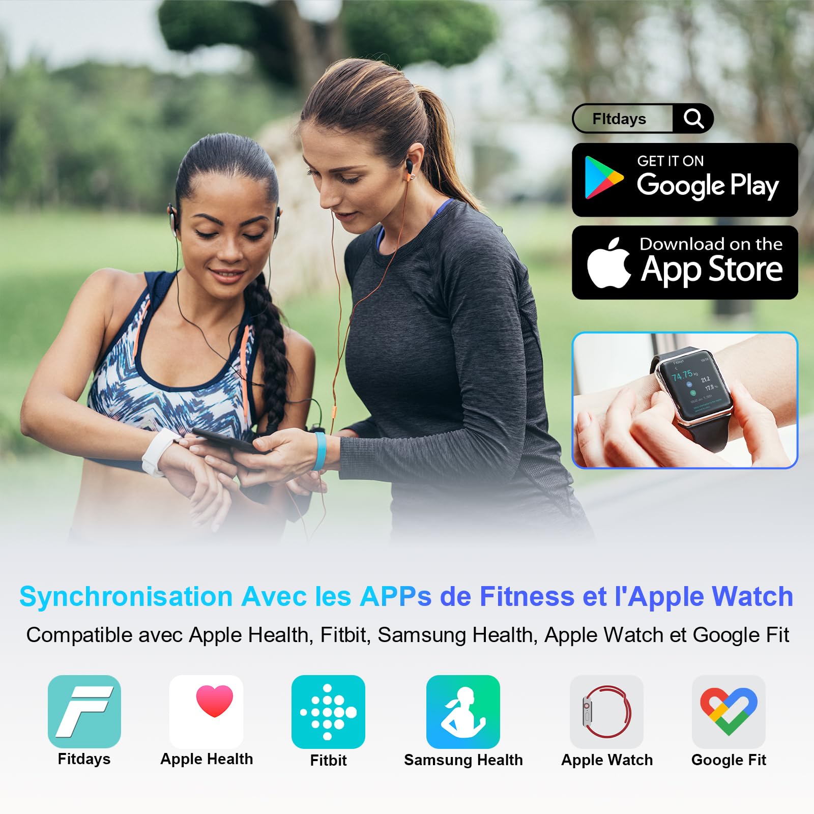 Balance Pèse Personne, Healthkeep Balance Impédancemètre Bluetooth Balance Connectée Haute Précision avec App 13 Indicateurs pour Andriod et iOS Max 180kg/400lb/28st, 28 * 28CM - Multicolore