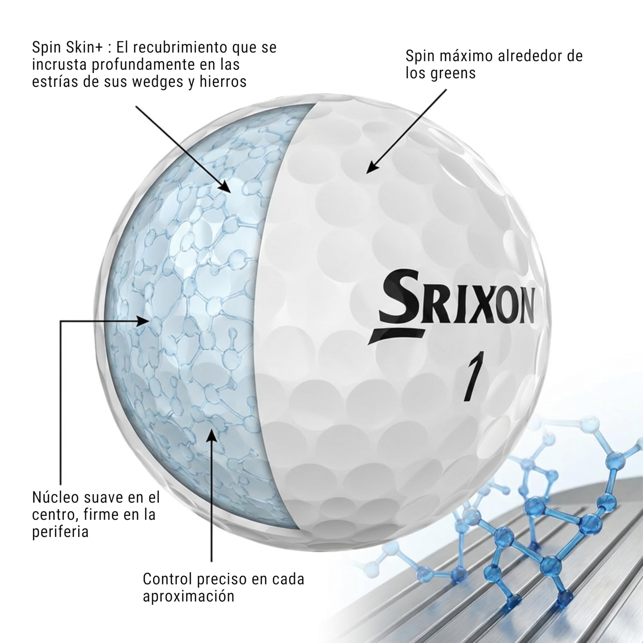 Srixon Q-Star Tour Pelotas de Golf Cubierta Uretano Alta Gama Ultrafina Spin Skin+ FastLayer Core 12 Unidades