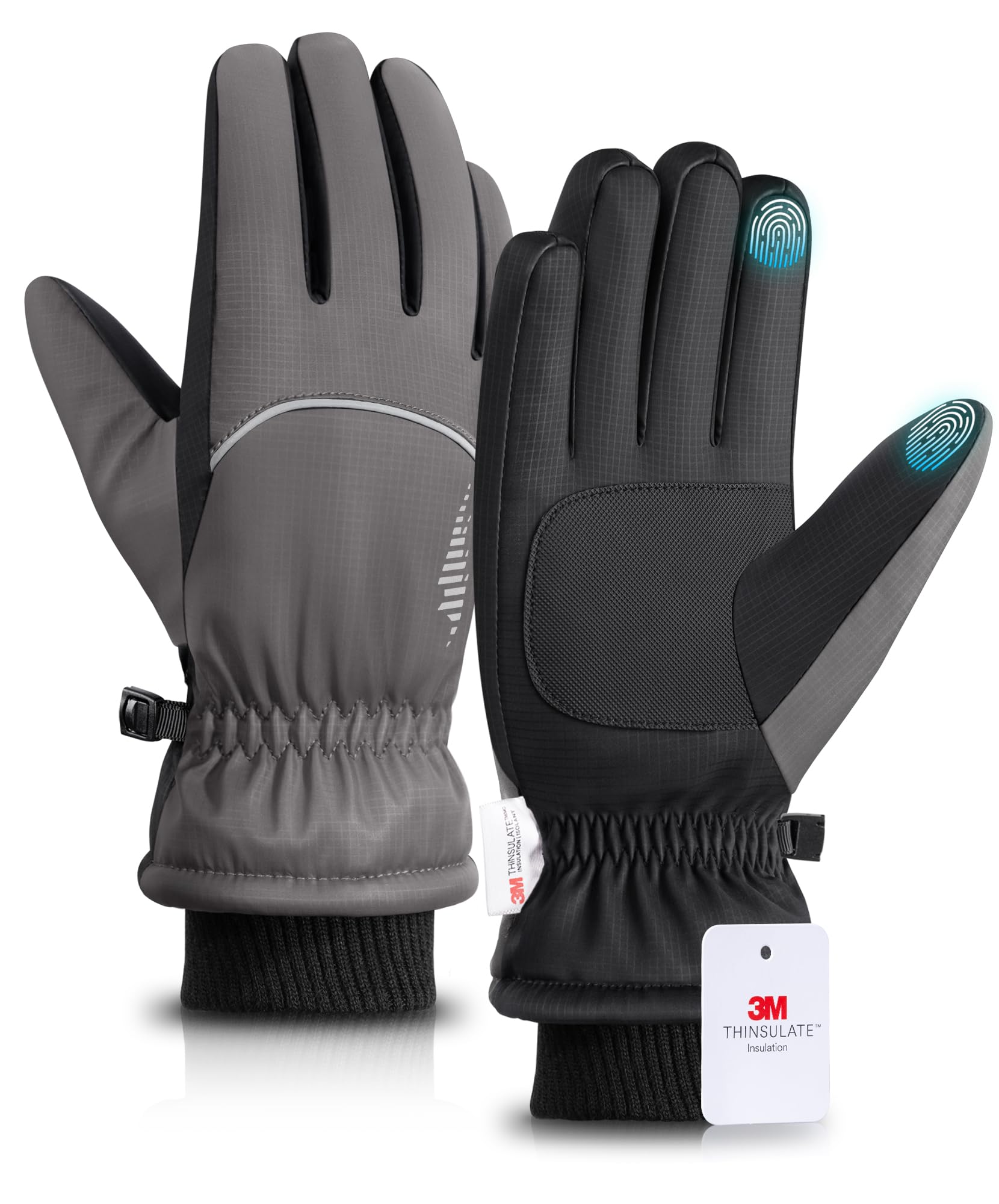 rivmount Winter Gloves Women Men, Thermal Ski Gloves for Cold Weather with Warm, Waterproof, Touchscreen for Running, Skiing