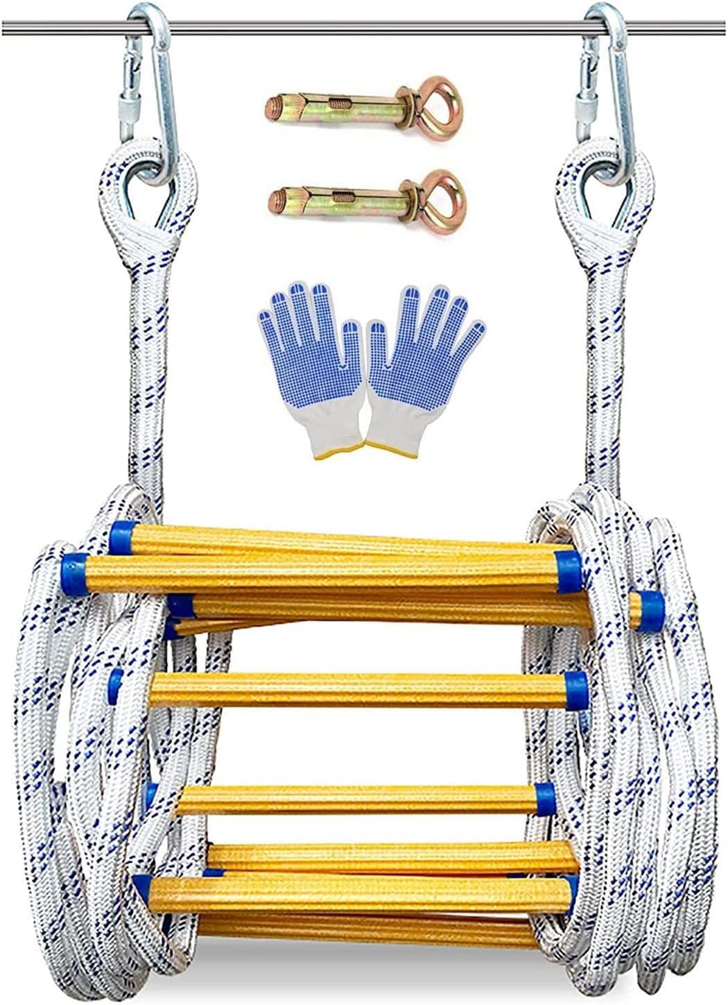 High Load Rope Ladder For Emergency Fire Escape, Flame Retardant, Quick Deployment, With Hook(18m)