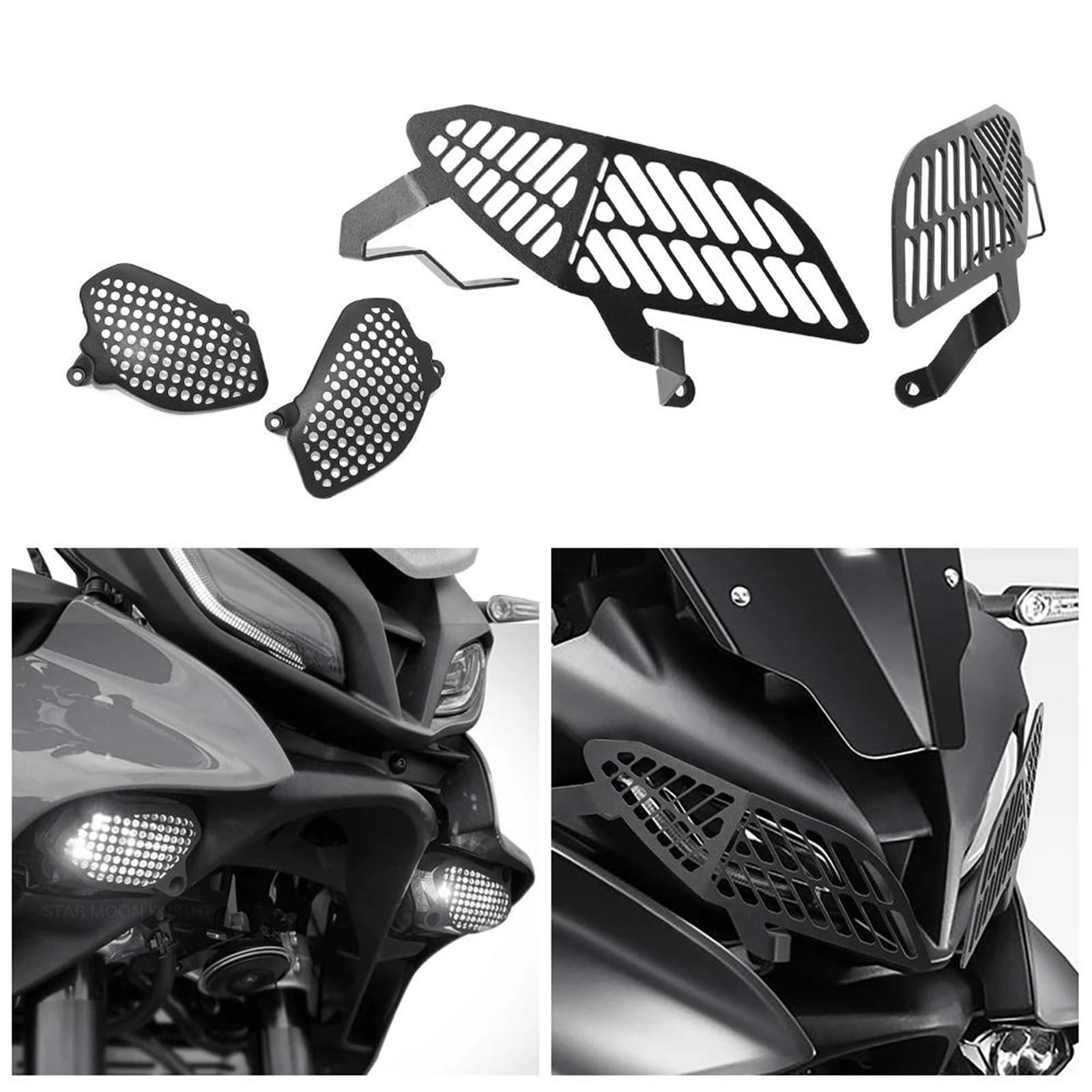 JURTBGF Grille Protection Phare Moto Couvercle De Protection Des Phares