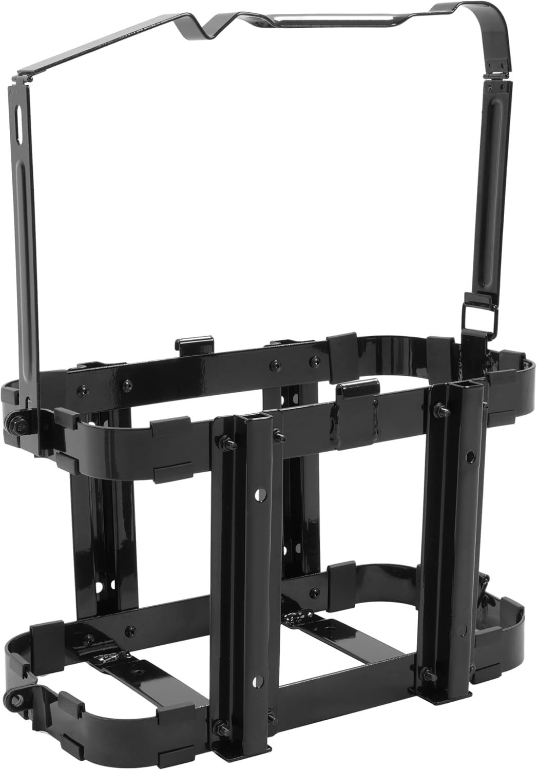 KUAFU Gas Can Holder for 5 Gallon Steel Jerry Can Fuel Tank Can Holder Petrol Diesel Storage Can Holder Black Electrophoresis - Securely Transport Your Fuel with Ease