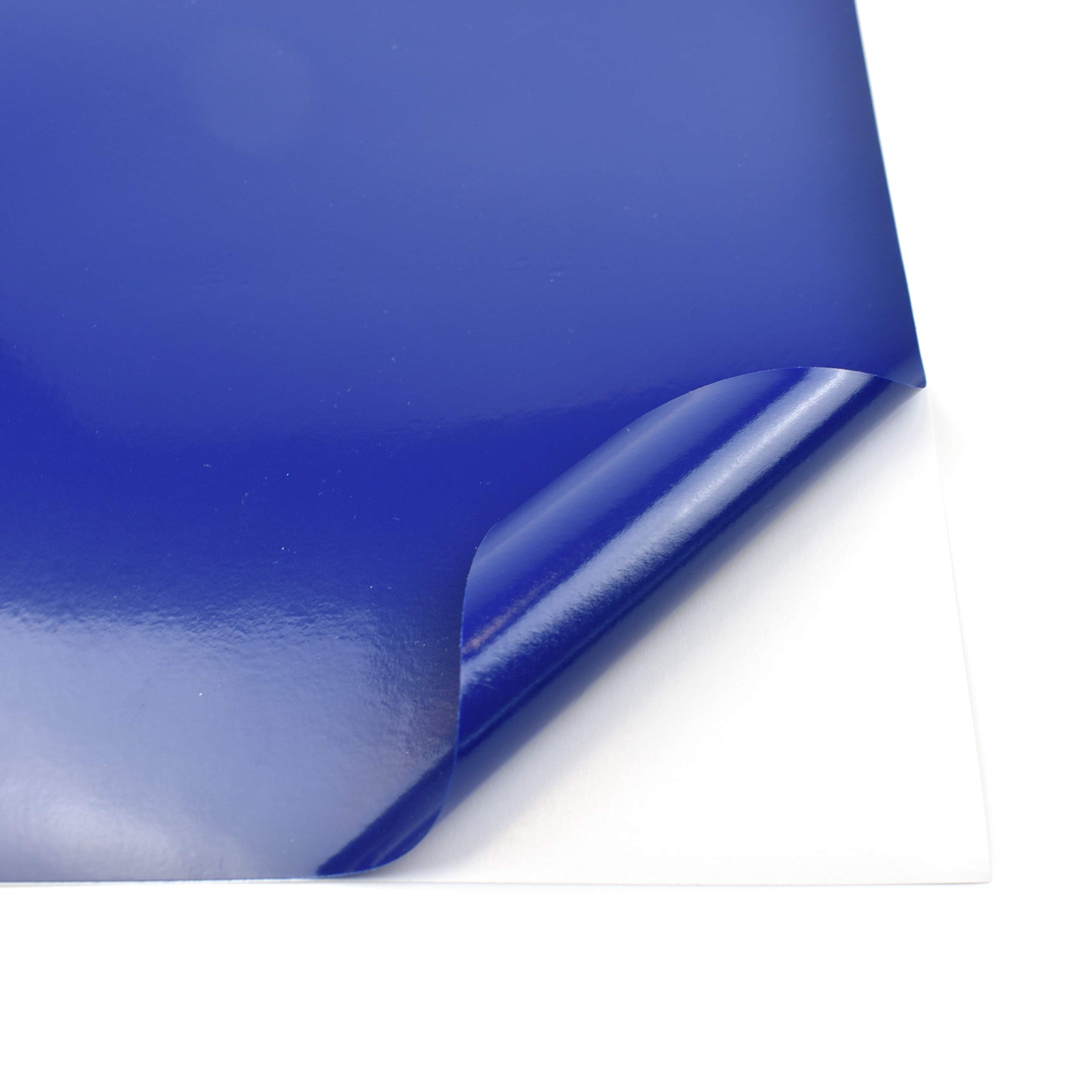 EVG Evergreen Goods 10 Sheets A4 Colour Self Adhesive Waterproof Matte/Glossy Craft Vinyl (Sticky Backed Plastic) for Die Cutting Machines (Navy Blue (Glossy))