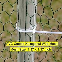 Vista 5 de Jaula de metal grande de gallinero para aves de corral, jaula de hábitat a dos aguas, con cubierta impermeable y anti-ultravioleta