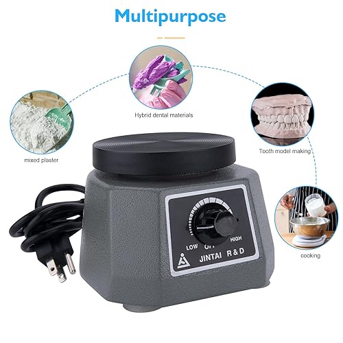Miniatura 5 de Vibrador de laboratorio dental - Máquina mezcladora de agitador de oscilador de yeso redondez para mezclar modelos de vertido de yeso Fundición de