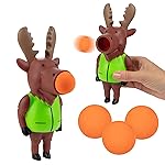 Hog Wild Moose Ball Popper Toy - Holiday Stocking Stuffer Includes 4 Soft Foam Balls - Squeeze to Pop Air Powered Balls Up to 20 Feet - for Indoor/Outdoor Play - Gift for Kids, Girls, Boys
