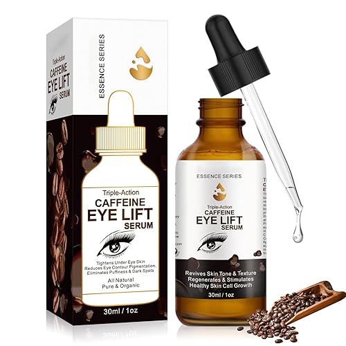 Suero de ojos con cafeína, antienvejecimiento para ojos y cara, suero de cafeína para levantar los ojos, reduce la hinchazón, las ojeras, las bolsas