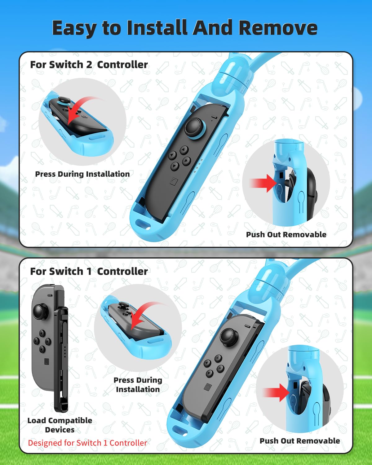 2 Pack Tennis Racket for Nintendo Switch 2/Switch 1 for Joy-Con 2 Pack Tennis Racket for Nintendo Switch 2/Switch 1 for Joy-Con