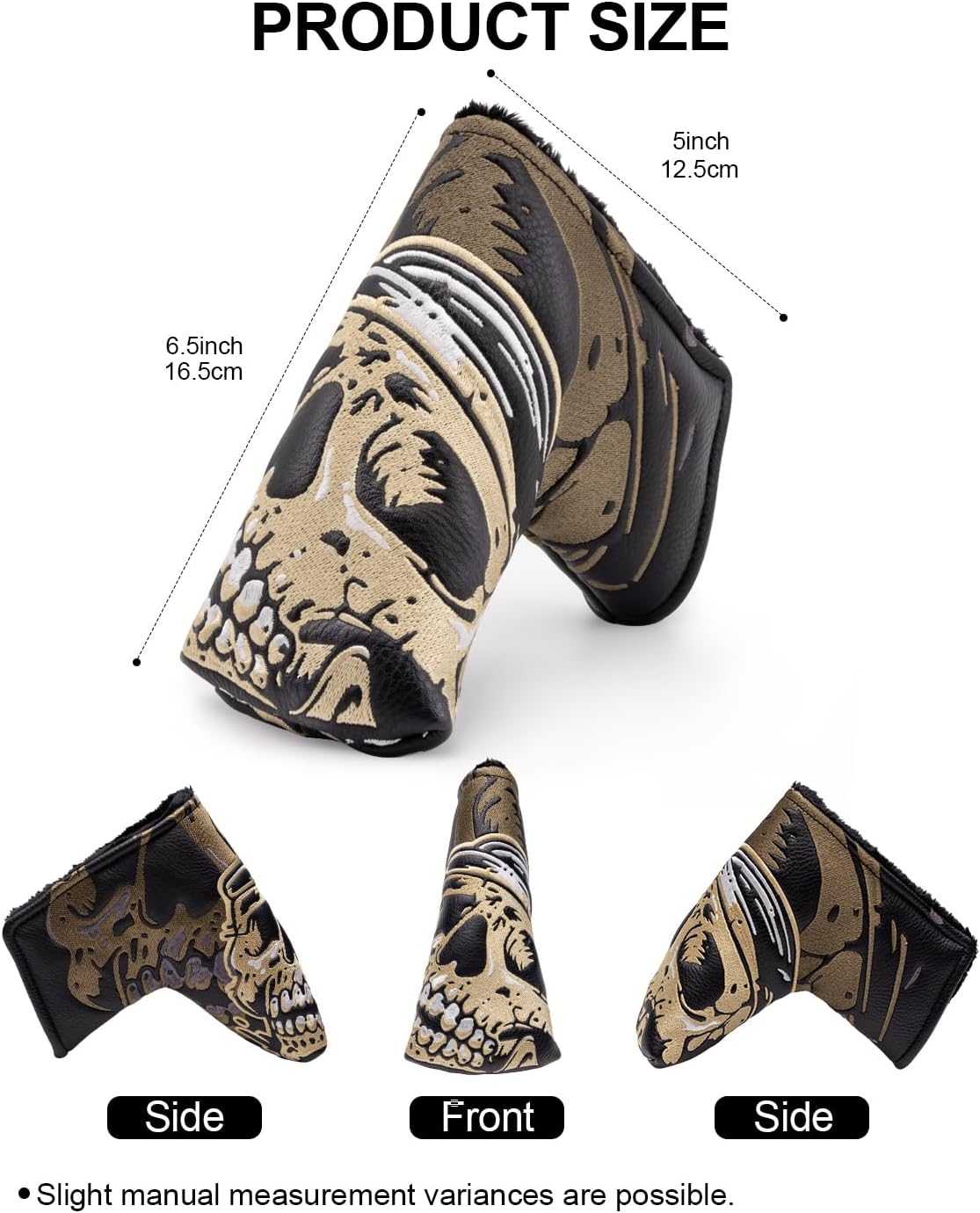 Golf Club Head Covers,1pc Blade Putter Golf Headcovers for Woods, PU Leather with Advanced Embroidery for Most Brands