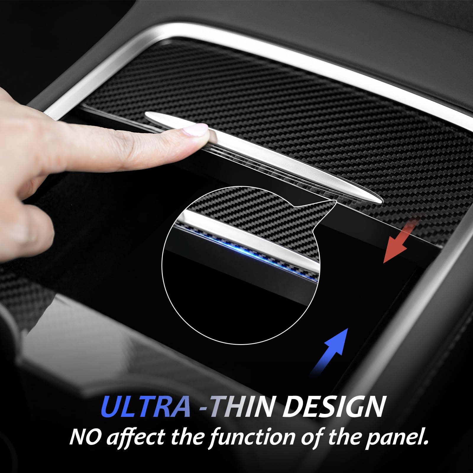 Kit De Envoltura De Consola Central En Fibra De Carbono Para Tesla Model Y (2021-2025) Y Model 3 (2021-2023) - Antirrayaduras, Fácil Instalación