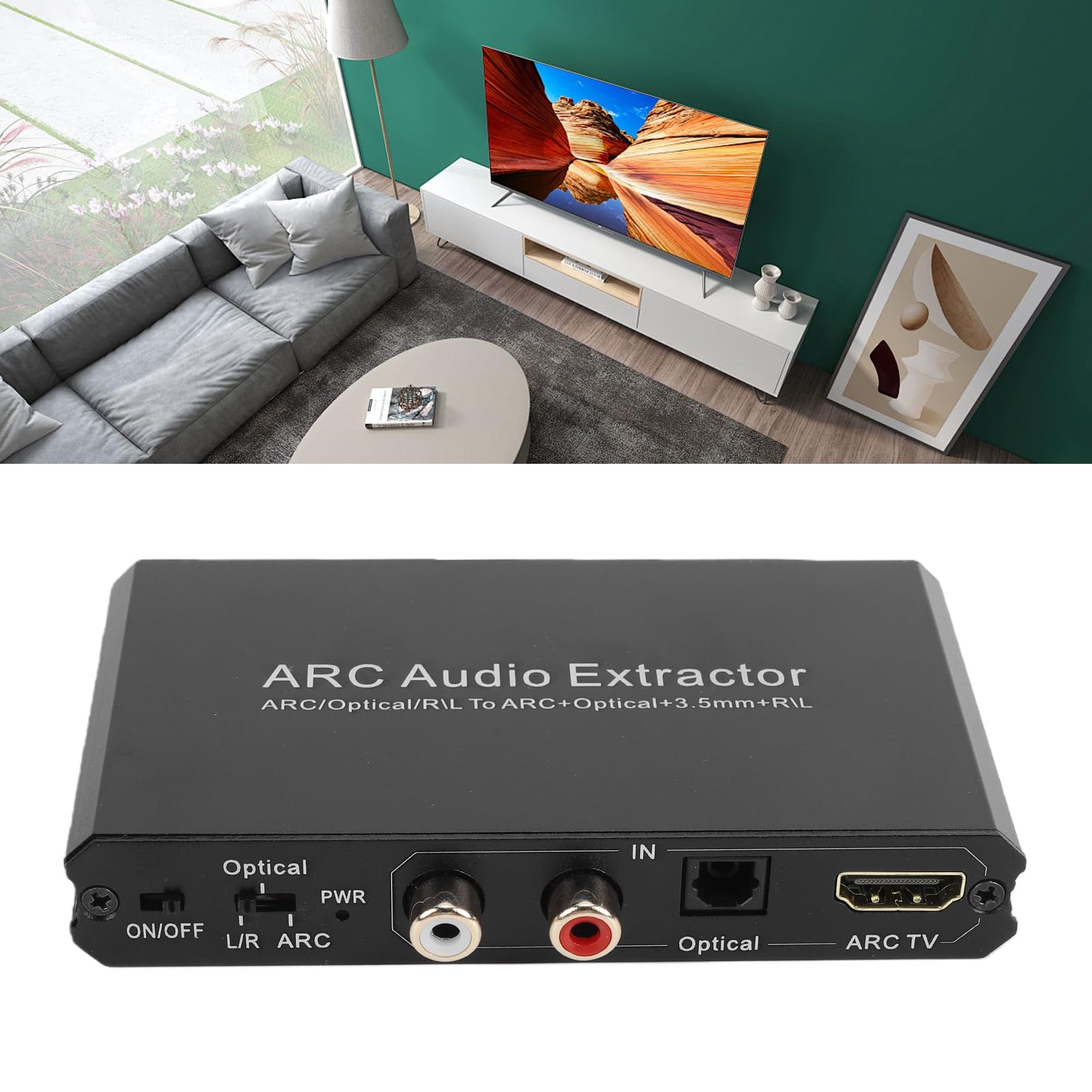 ARC Optical LR 3.5mm Konwerter Dźwięku, Konwerter Audio z