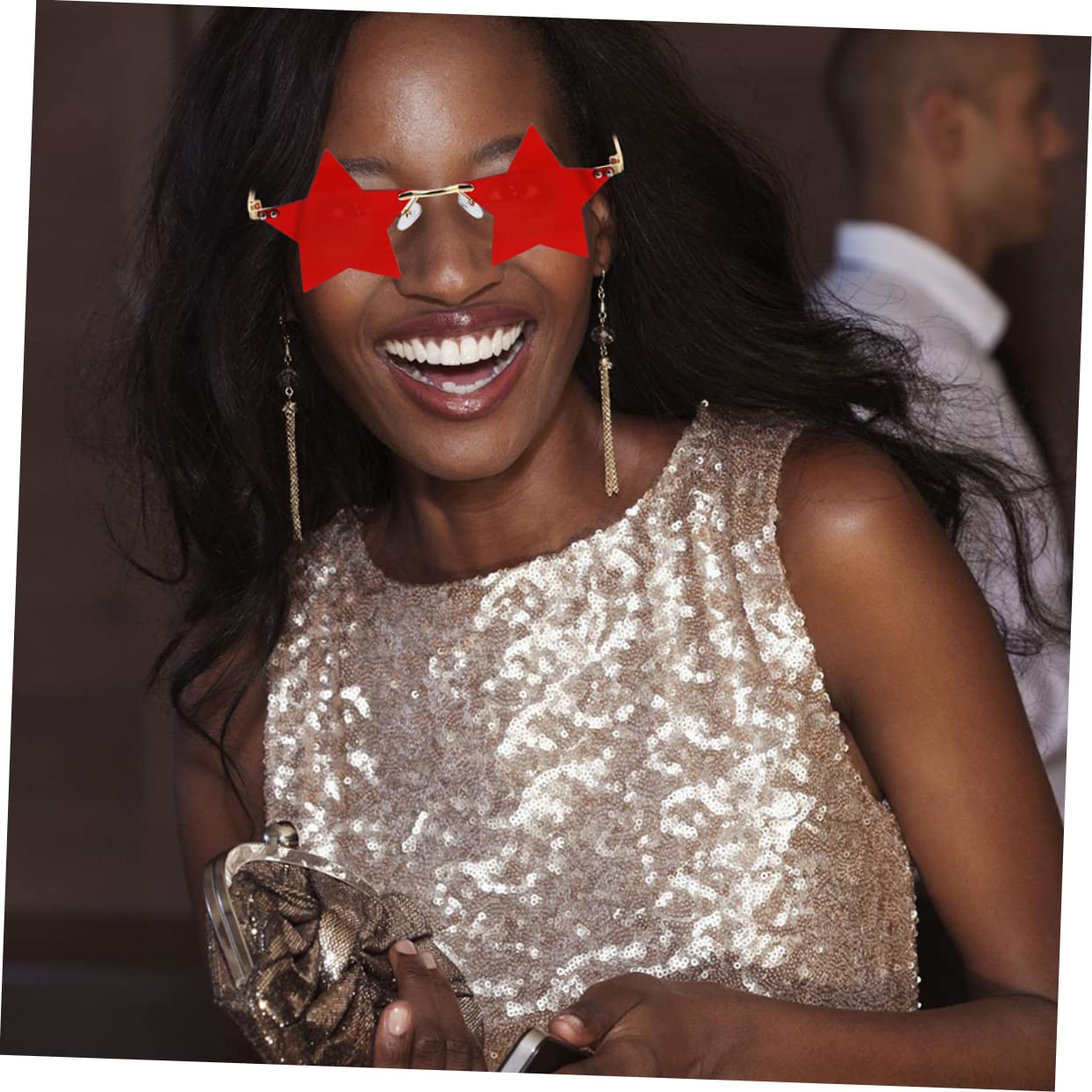 FRCOLOR Sunglasses 2pcs Set Fun and Stylish Rimless Glasses for Events and Festivals