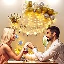 Party Propz Happy Birthday Decoration Kit - Pack of 41, Birthday Decoration Items For Husband, Wife | Golden Theme Bday Decoration Kit (Cardstock) gallery image