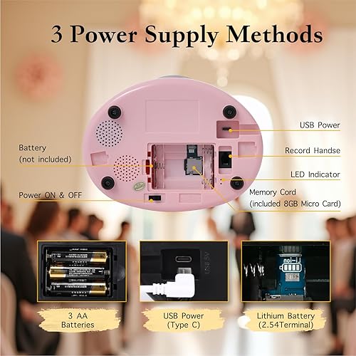 Miniatura 6 de Libro de invitados de audio, teléfono de boda, teléfono de audio, estilo vintage, mensaje de audio para graduación, fiesta de jubilación,