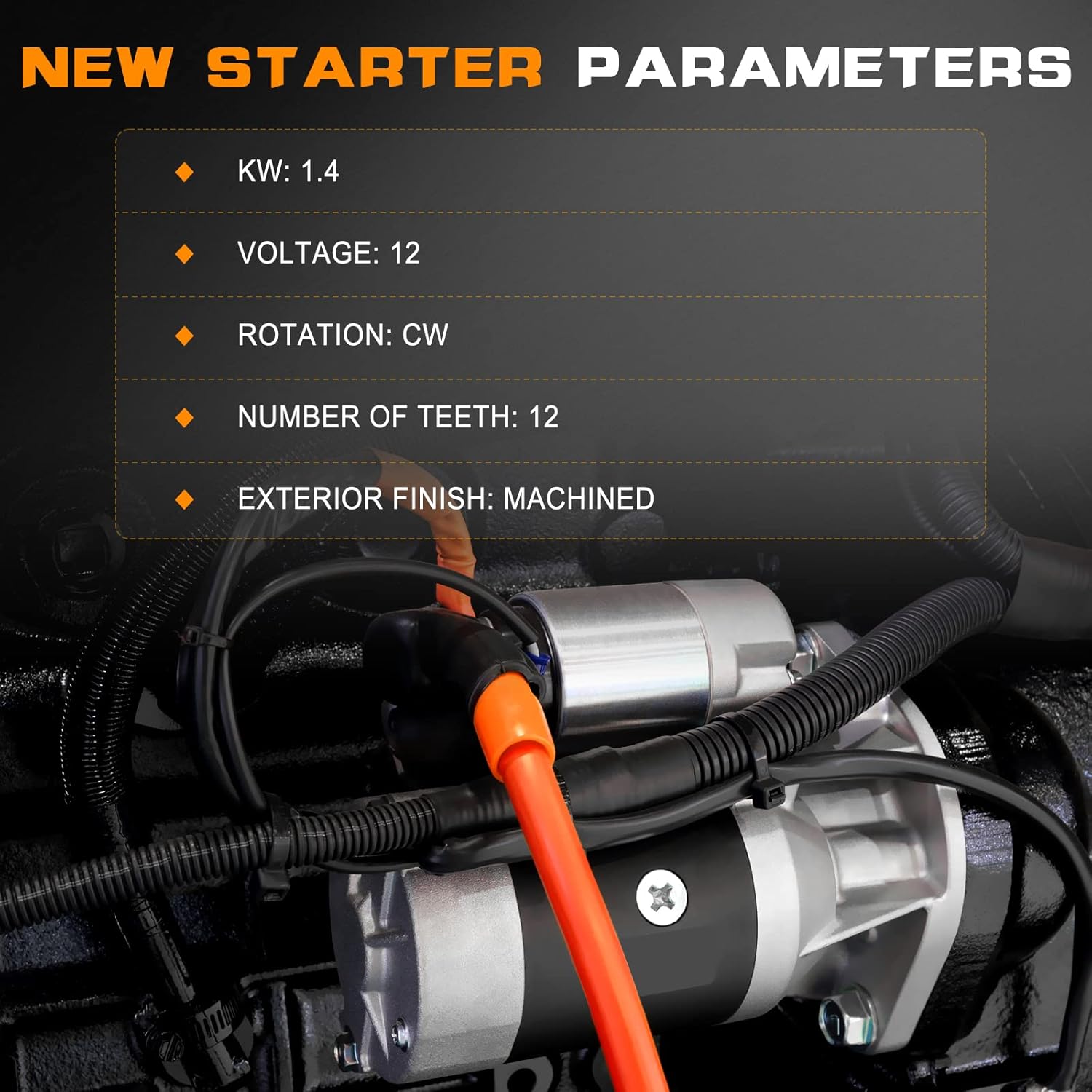 New Starter Compatible for Ford for F-150 5.4L 1999-2010 for Ford for F-250 4.6L 1999 for Lincoln for Blackwood 5.4L 2002, 1.4kW/12 Volt Starter 6646 SFD0024